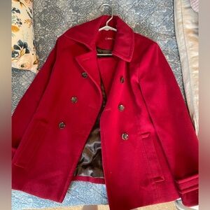 Calvin Klein Red Pea Coat